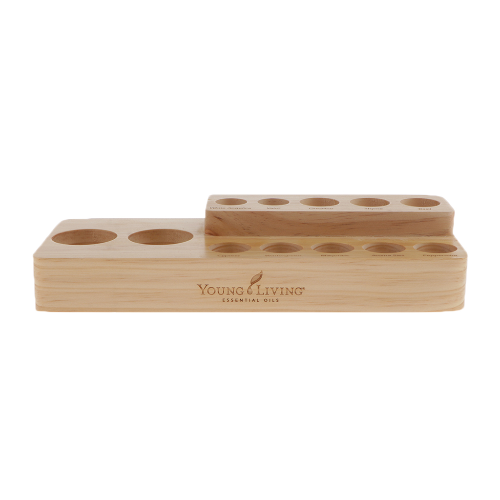 2-Tier Unfinished Wood 12-Bottle Essential Oil Display Stand