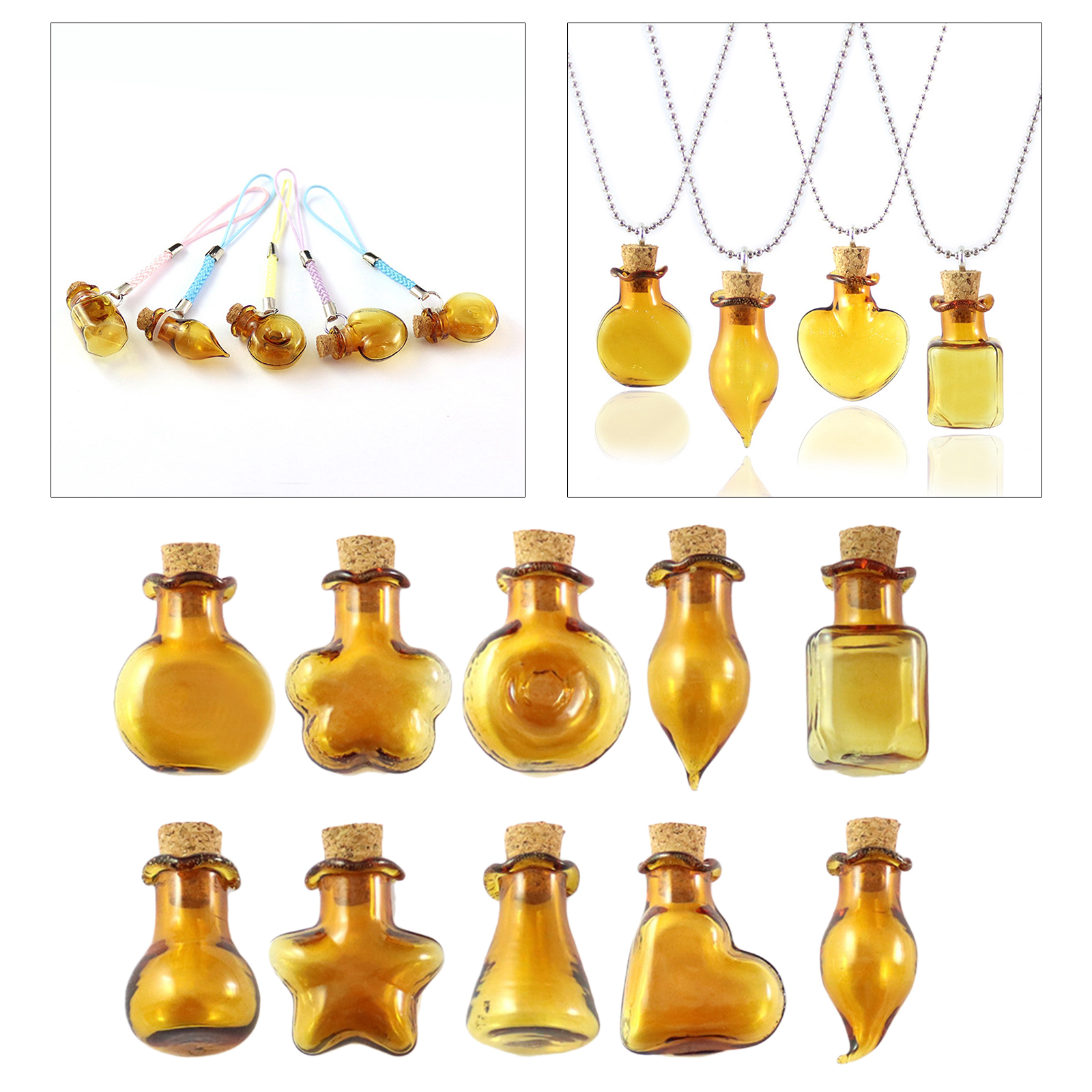 10Piece Glass Bottle Vial Cork Small Glass Bottles Jars Corks Gift