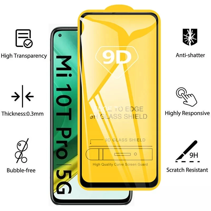 phone tempered glass Full Cover Tempered Glass For Xiaomi Mi 10T 9T Pro Screen Protector For Xiaomi Redmi 7 8 9 9A 9C Note 5 Plus 7 8T 9T Camera Film phone tempered glass