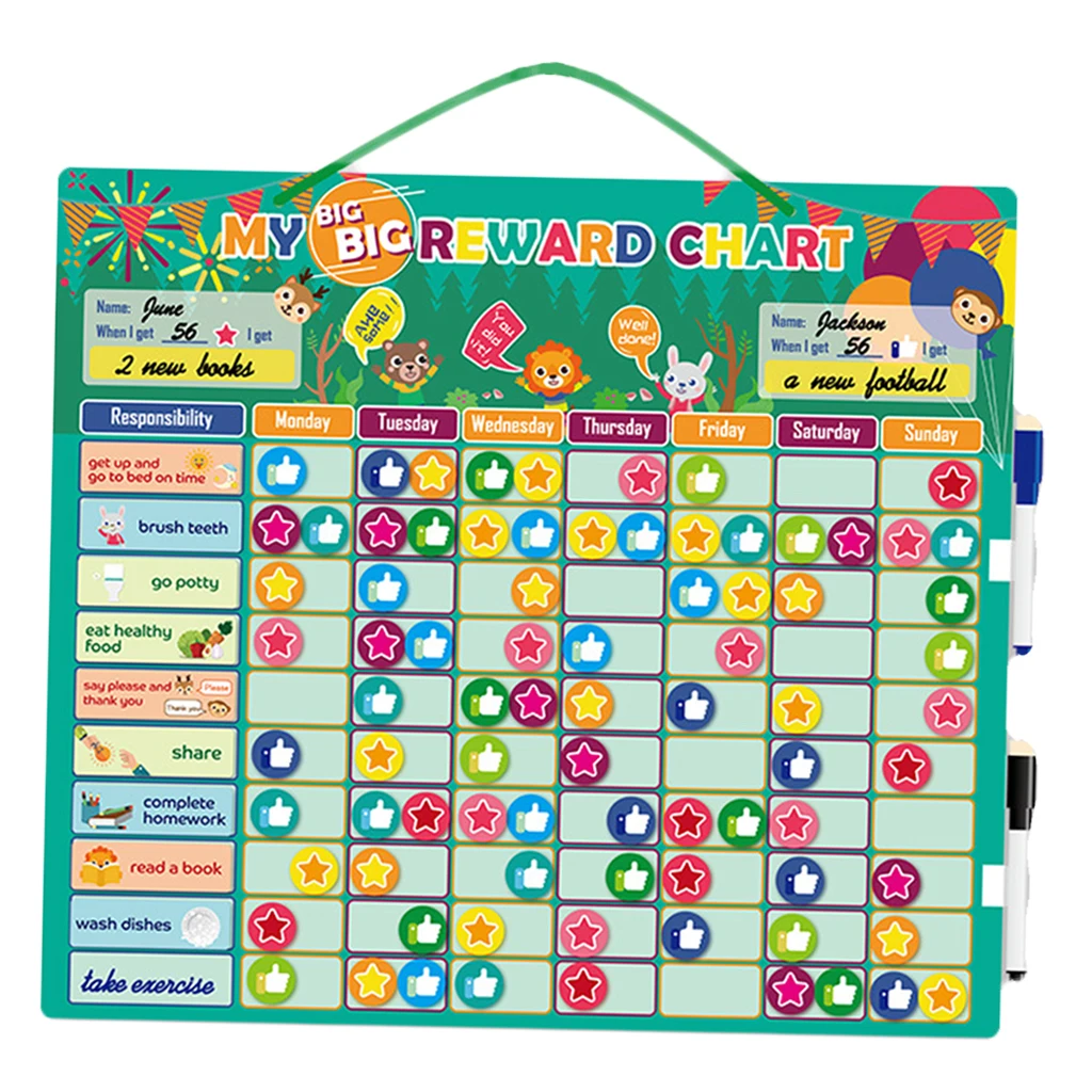Magnetic Rewards Chart Behavior Responsibility Incentive Kids Schedule for Kids