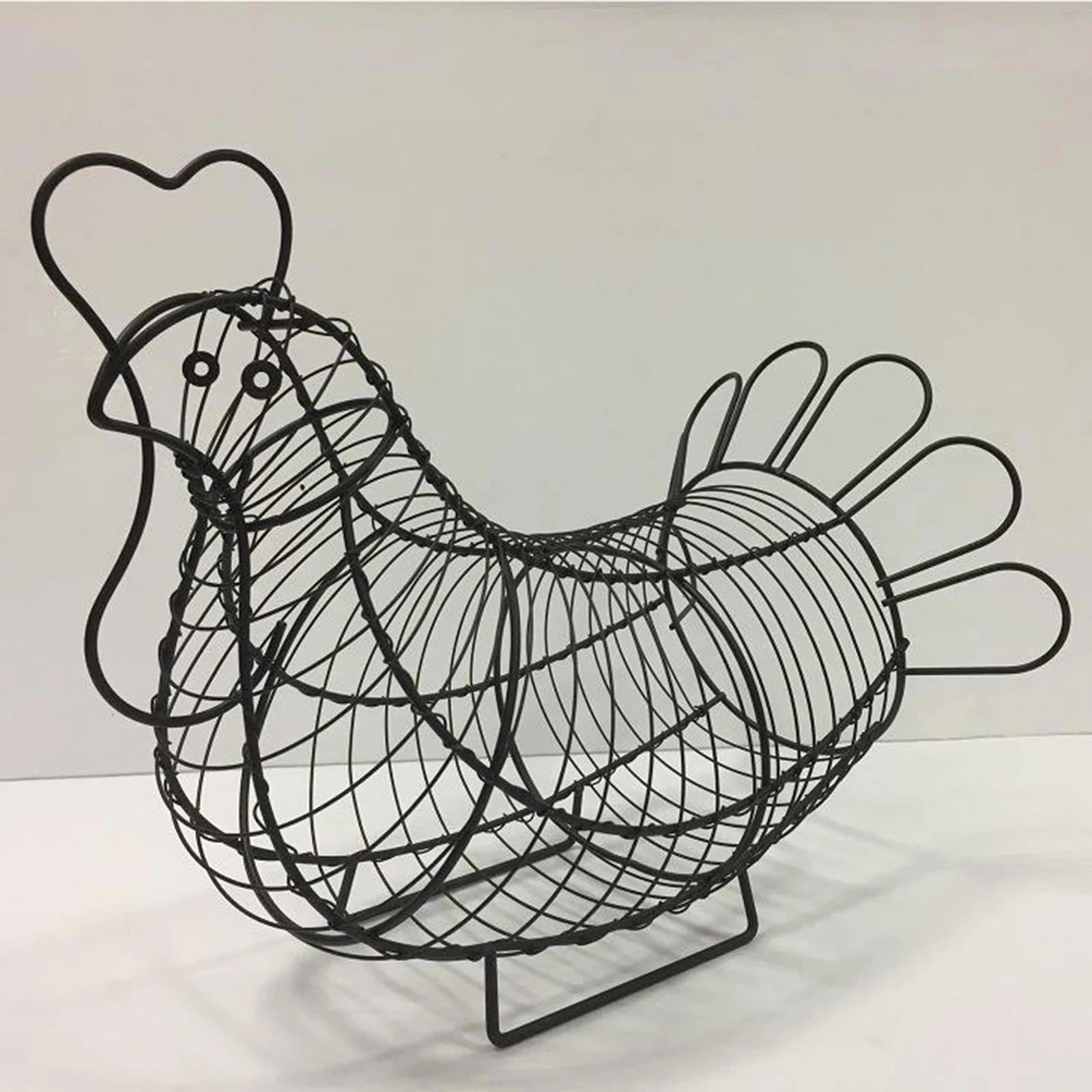 Iron Art Eggs Storage Basket Chicken Egg Holder Cute Hen Shaped Kitchen Storage Basket Organizer Rack Decoration