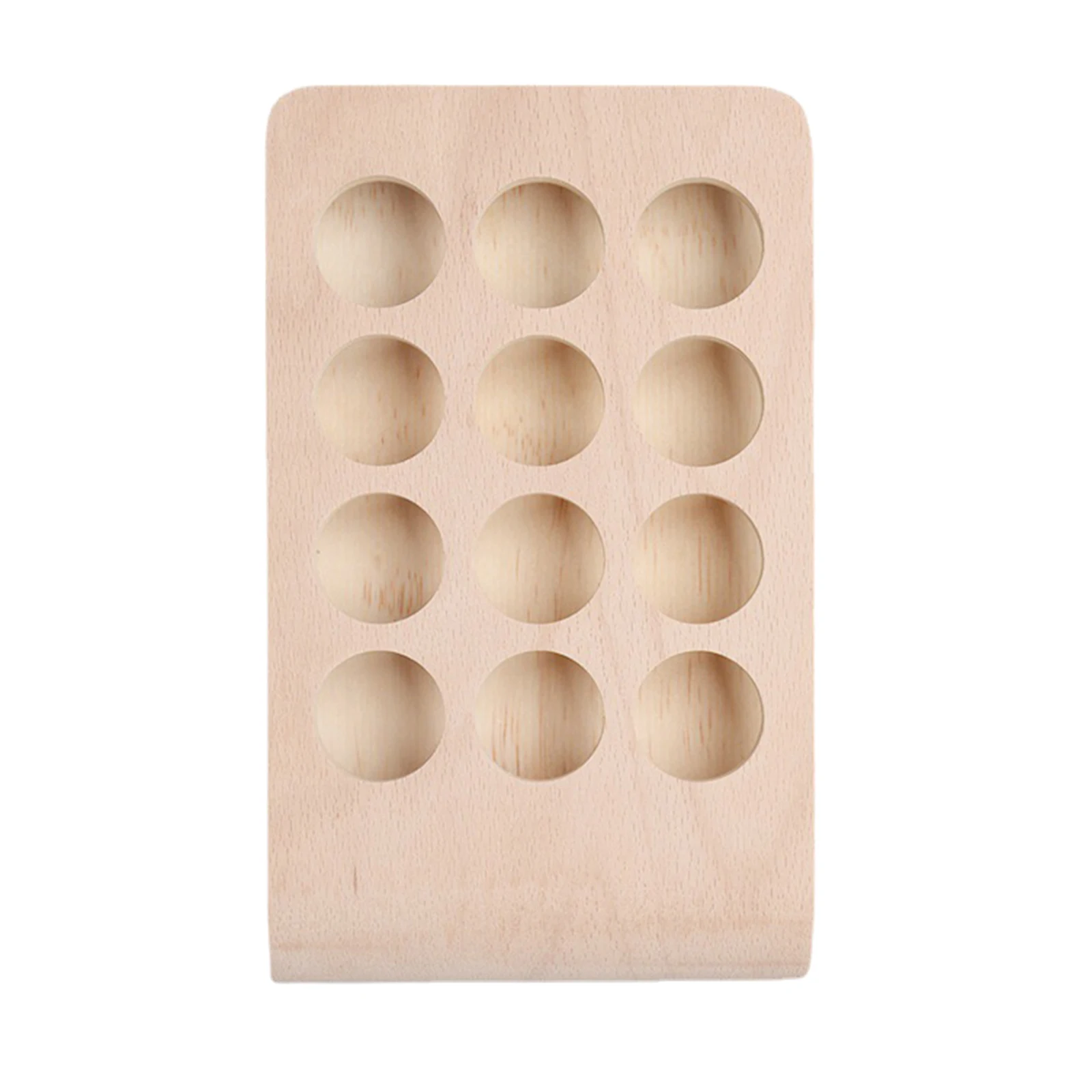 12 Holes 15ML Rectangle Shape Wooden Essential Oil Display Stand Holder Essential Oil Displaying Rack Holes-Dia. 3cm