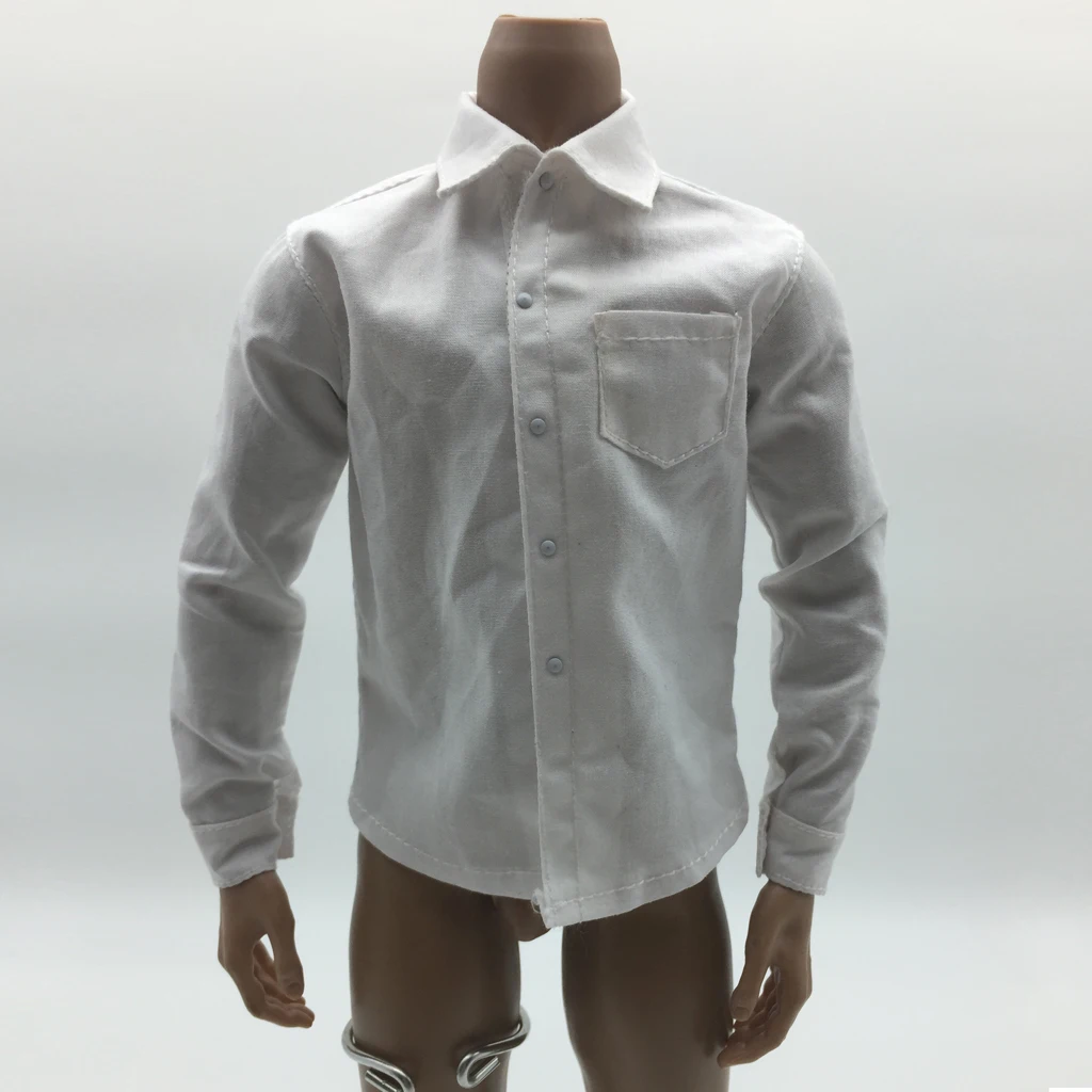1:6 White Short Sleeve T-Shirt for Hot Toys Enterbay 12'' Male Figure Outfit 
