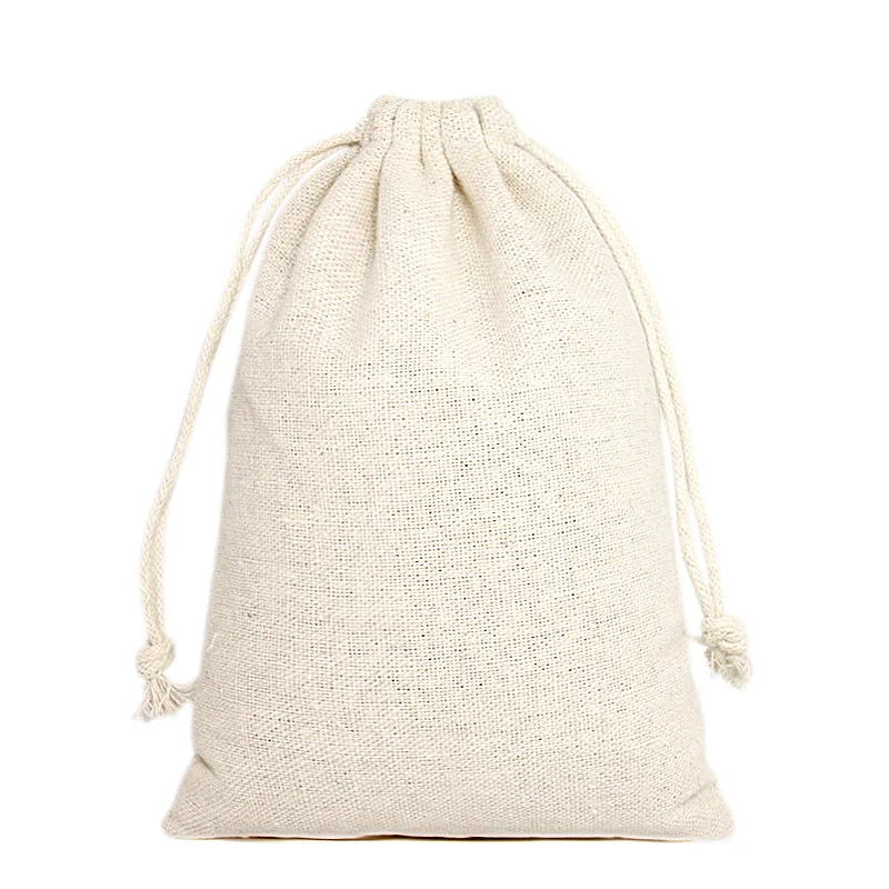 Reutilizáveis Linen Gift Bags com Cordão, Dustproof