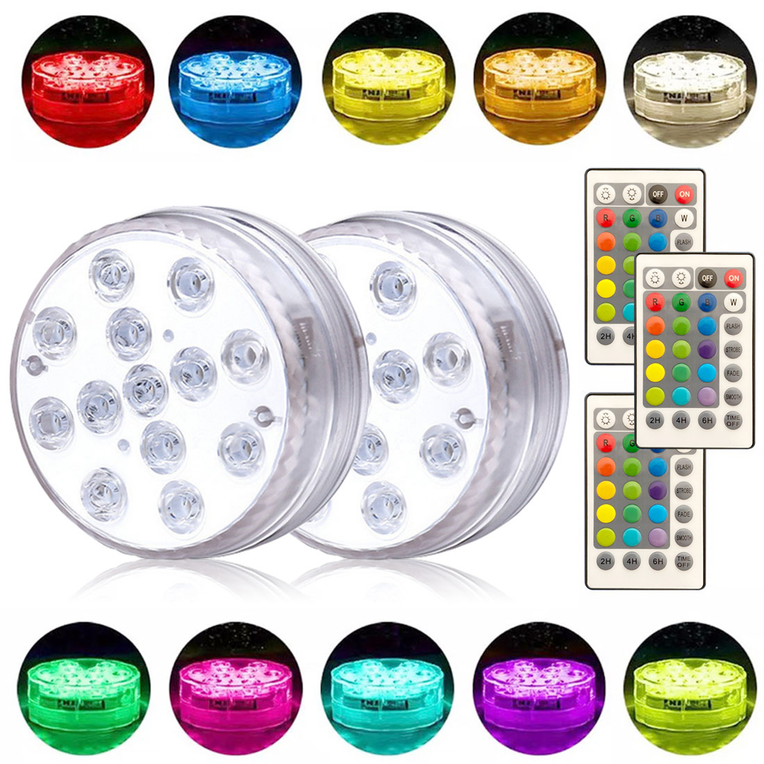 Subaquática para Tanque de Peixes Led à Prova Dwaterproof Água Bateria Operado Multi Cor Submersível Led Luz Lagoa Piscina Festa Casamento 12 1 Luzes e Iluminação