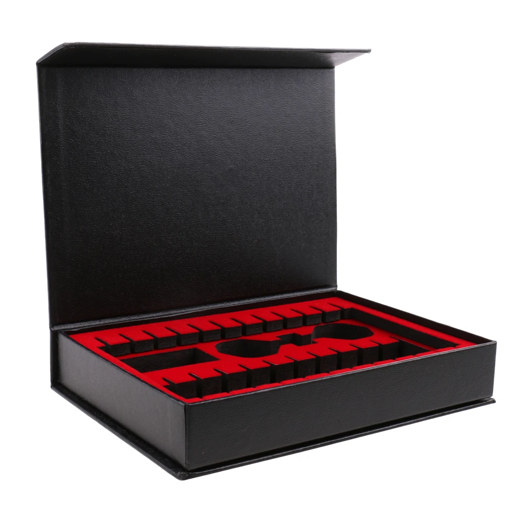 Portable 12 Spaces Darts Storage Case Accessories Organizer Box Black+Red