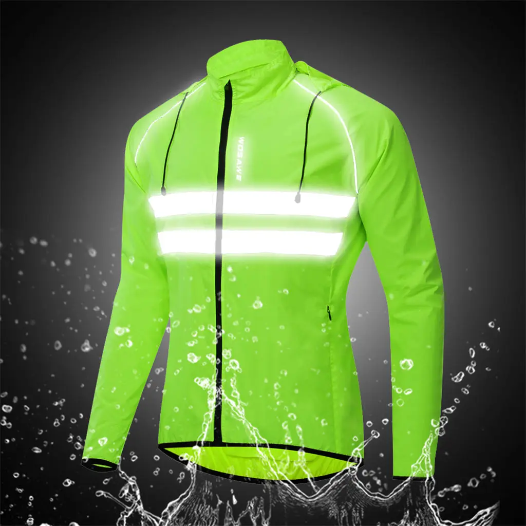 Waterproof Cycling Jersey Bike Biking Shirt with Front Zipper &  Pockets -Windproof, Breathable and Reflective -Select Sizes