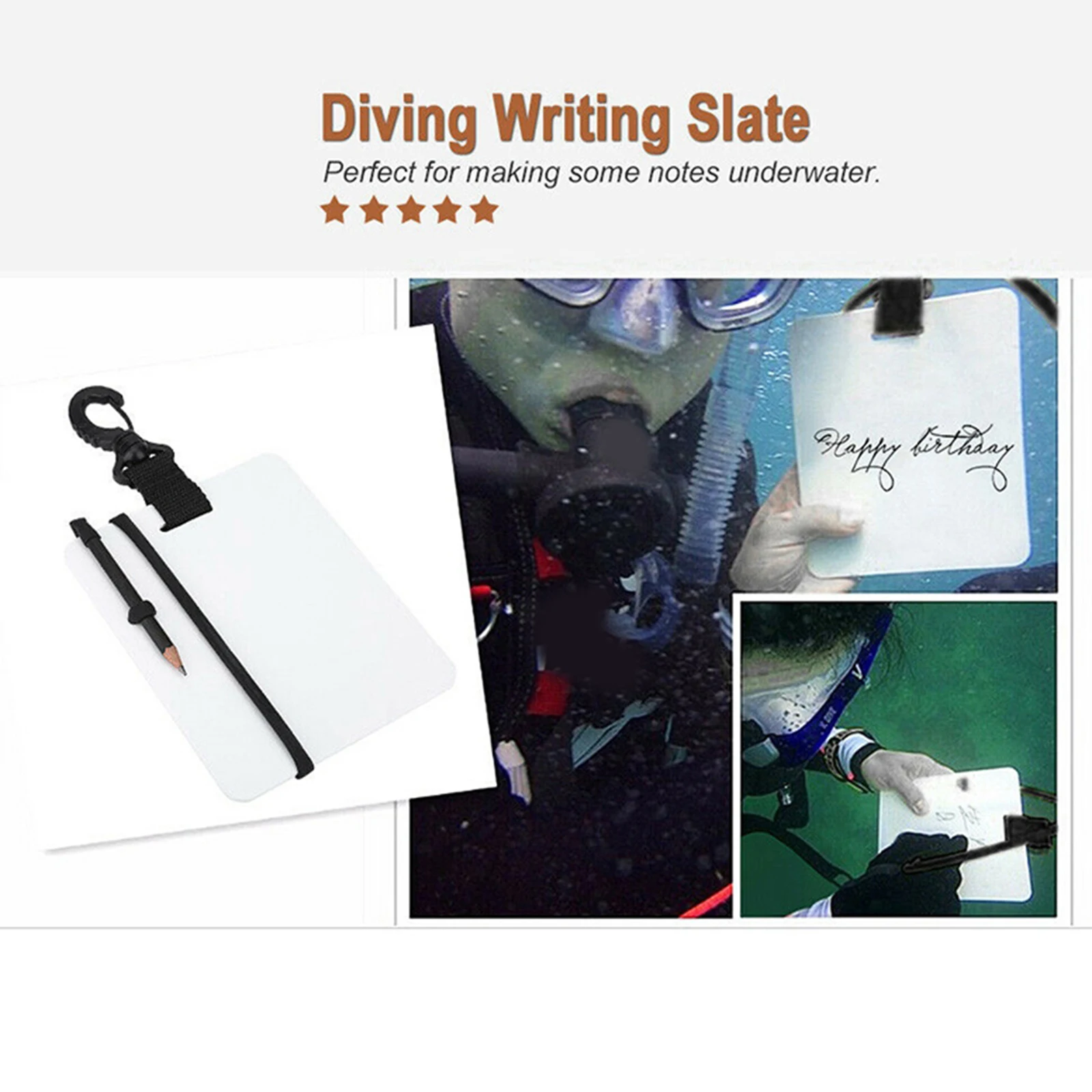 Scuba Diving Writing Dive Slate with Graphite Pencil 