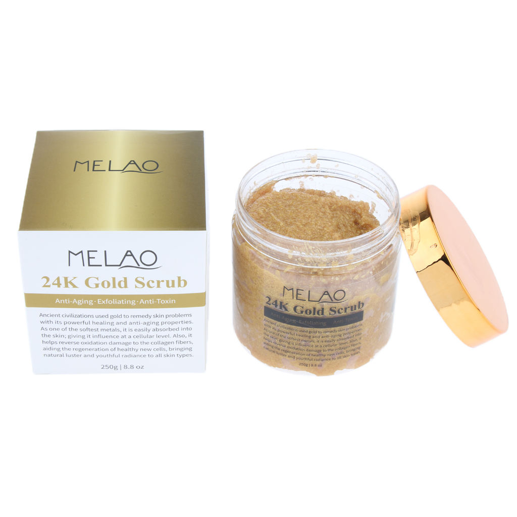 24K Gold Scrub Acne Scar Blackhead Remover Body Face Skin Lifting Firming