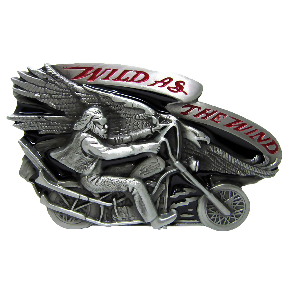 Vintage Hand Made Engraved Motorcycle Touring Biker Western Belt Buckle