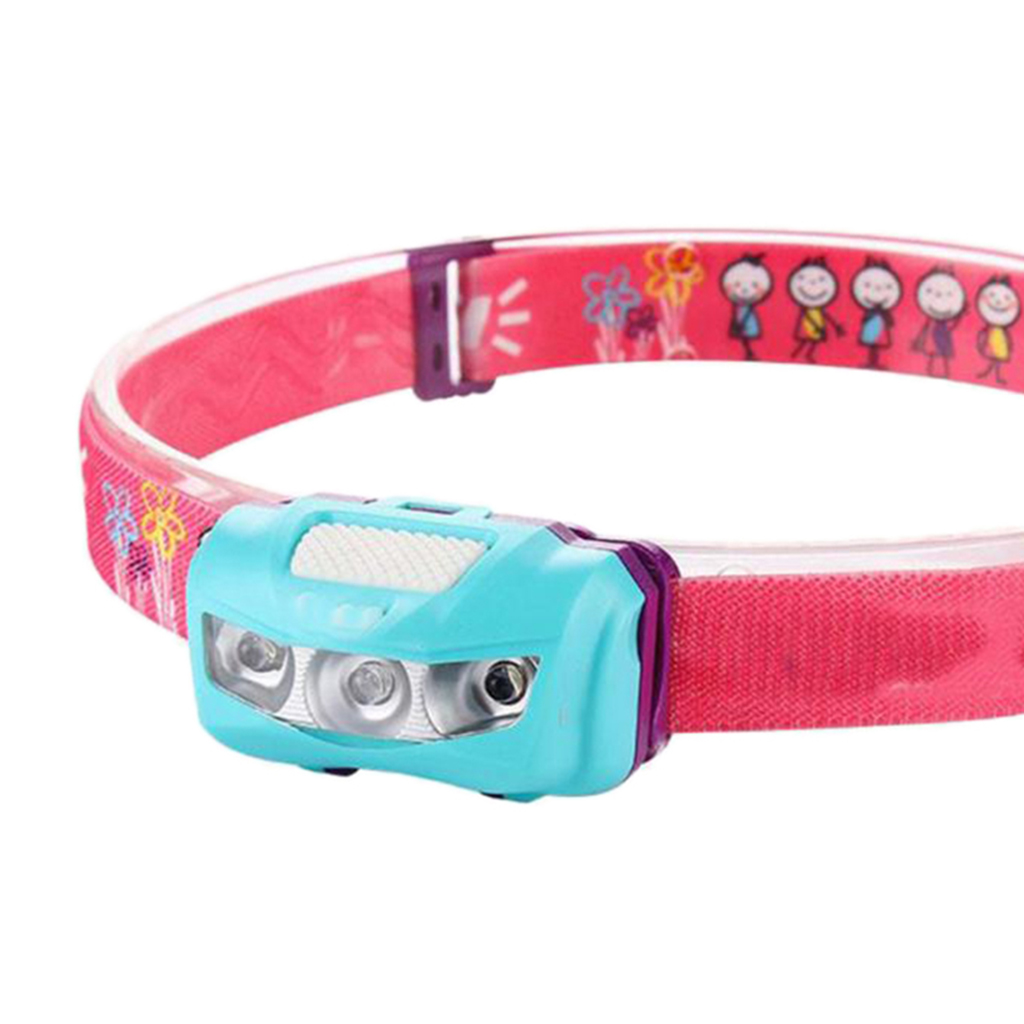 Cute Girl Kid Portable Waterproof 2 Mode LED Headlight Camping Headlight Pink
