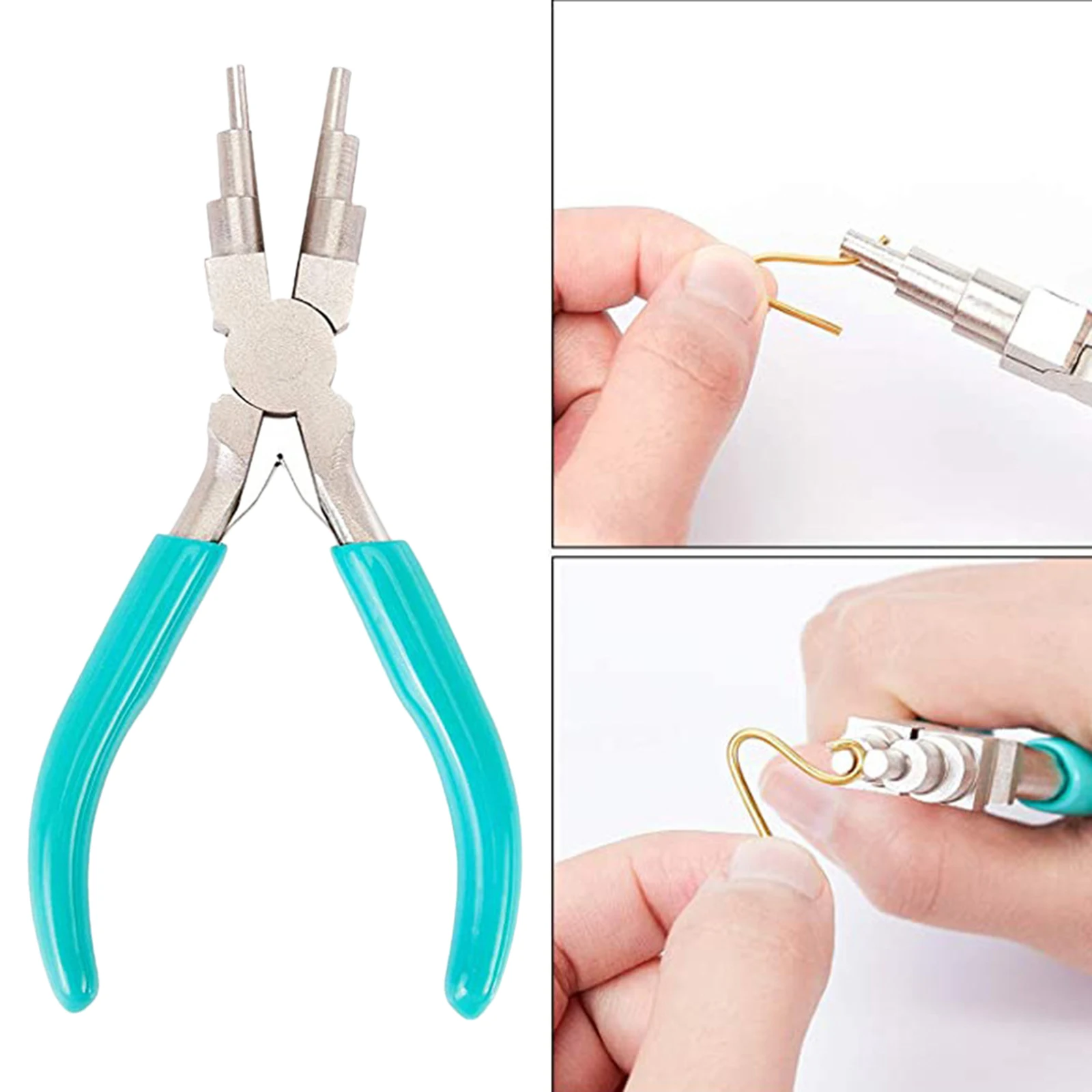 6-in-1 Bail Making Pliers Carbon Steel 6-Step Multi-Size Wire Looping Forming Pliers Making 3mm/4mm/6mm/7mm/8.5mm/9.5mm Loops