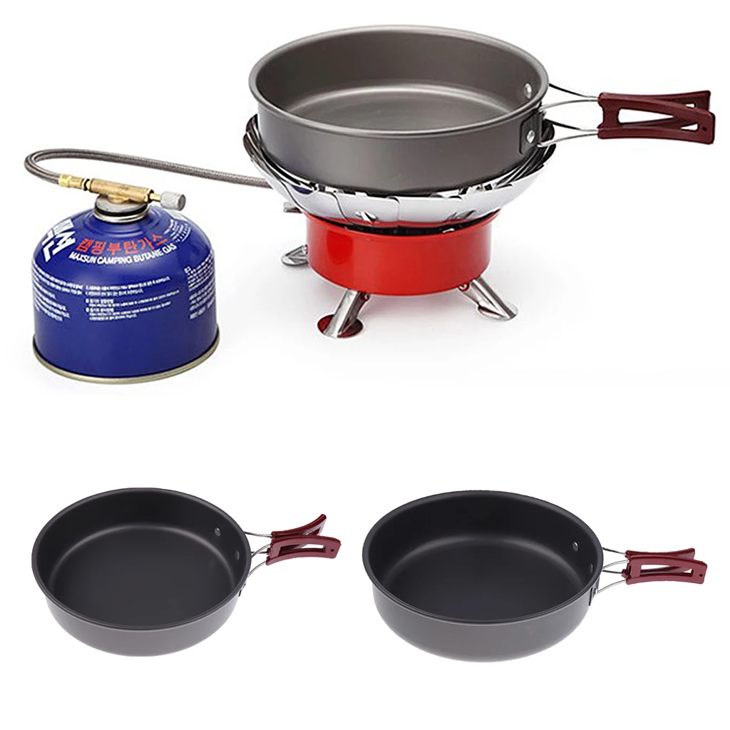 Camping Cookware Pots & Pans, Outdoor Lightweight Hiking Pots - Portable & Nonstick