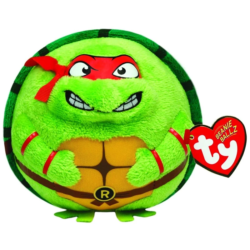 Ty 6" Beanie Baby Teenage Mutant Ninja Turtles RAPHAEL New w/ Heart Tags MWMT's 