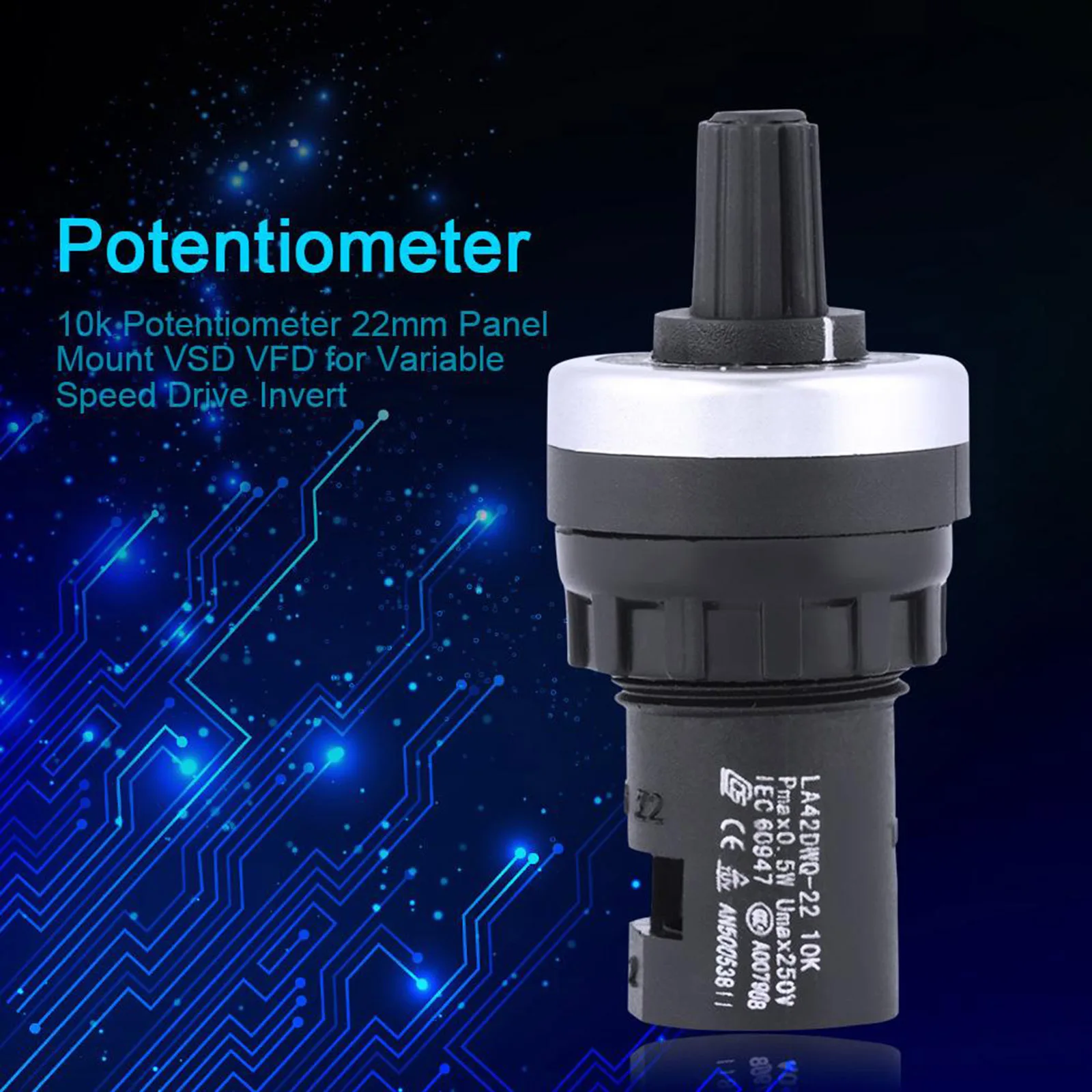 1X 10K Potentiometer 22Mm Regler VSD VFD für Frequenzumrichter Neu U3F5 j1n 