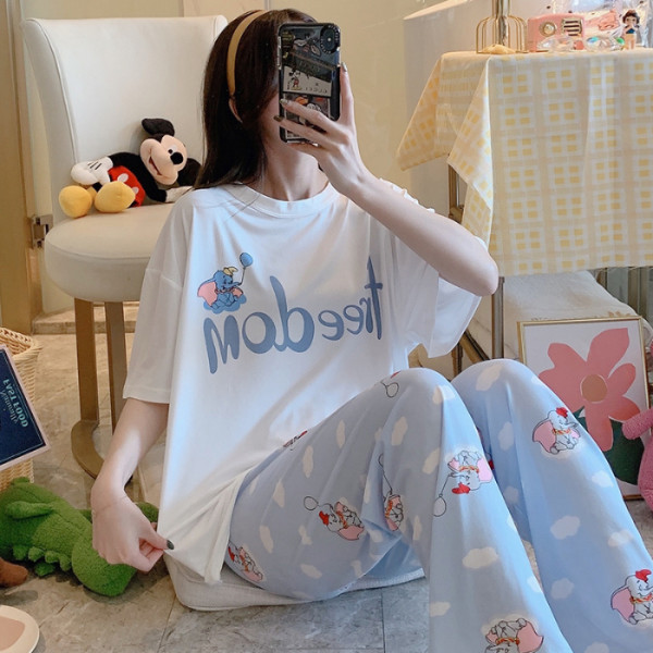 Originais da Disney Minnie e Mickey Calças de Manga Curta de Verão para Casa Pijamas Winnie Pooh Dumbo The 12 Pijamas originais da disney, minnie e mickey,