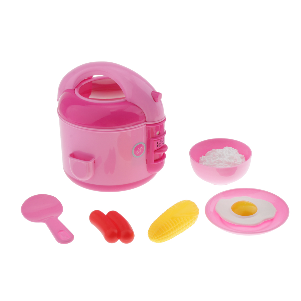 6 Pieces Pretend Play Electric Rice Cooker, Kitchen Play Set Fun Pretend Food