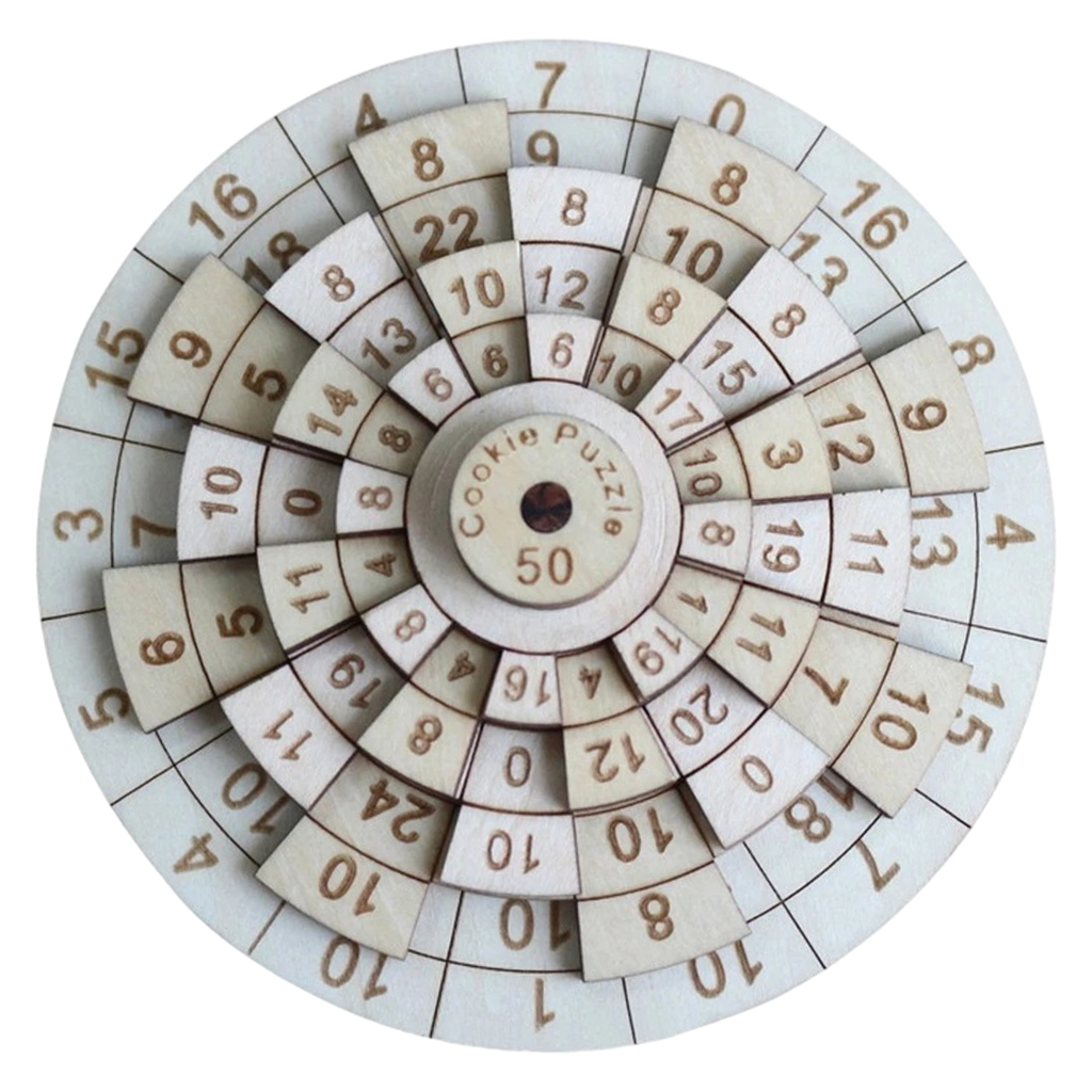 IQ Math Brain Teaser Wooden Puzzle Number Baffling Board Game for Adults Kids Educational Toy