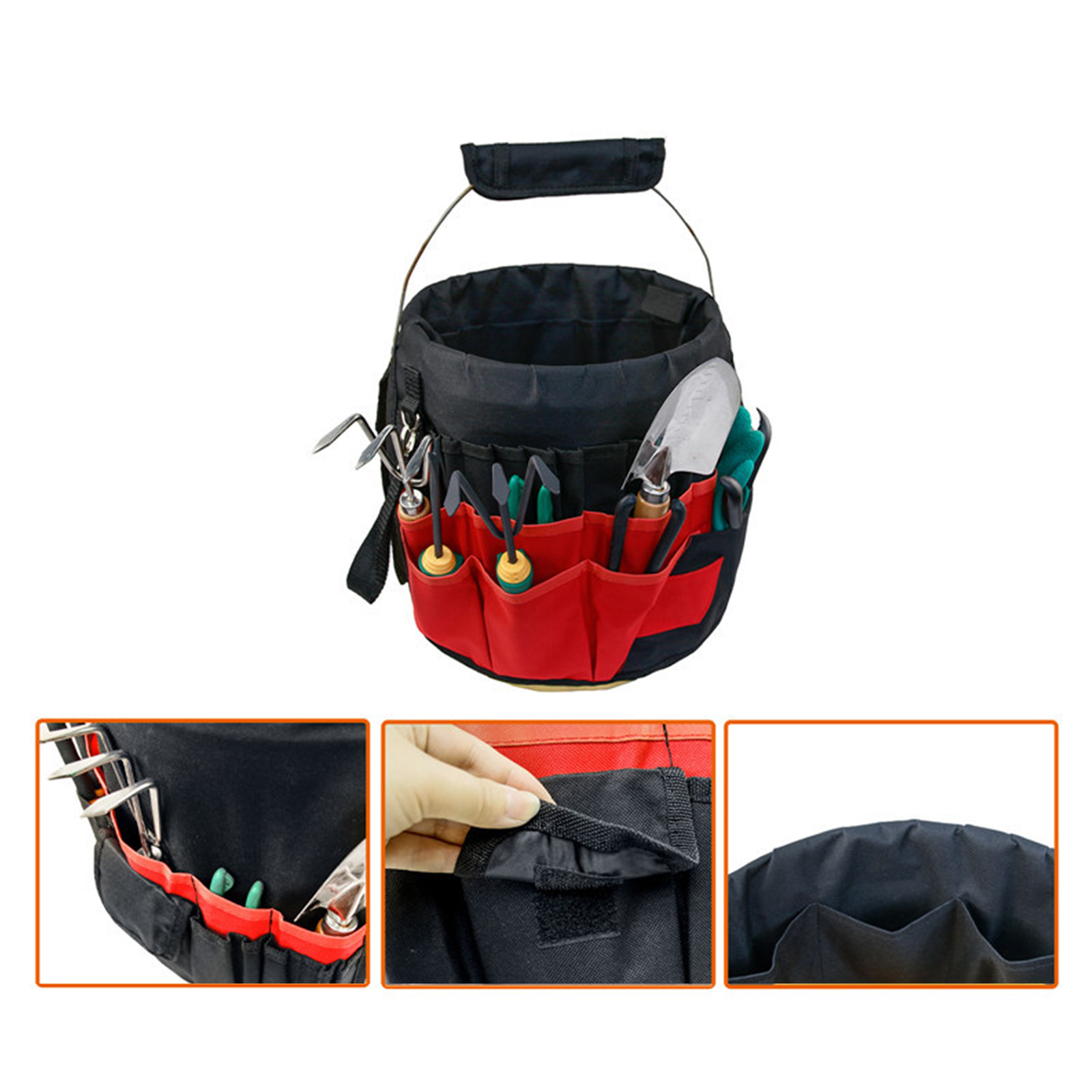 Electrician Tool Carrier Holder Bag 42 Pockets Bucket Garden Tools Pouch