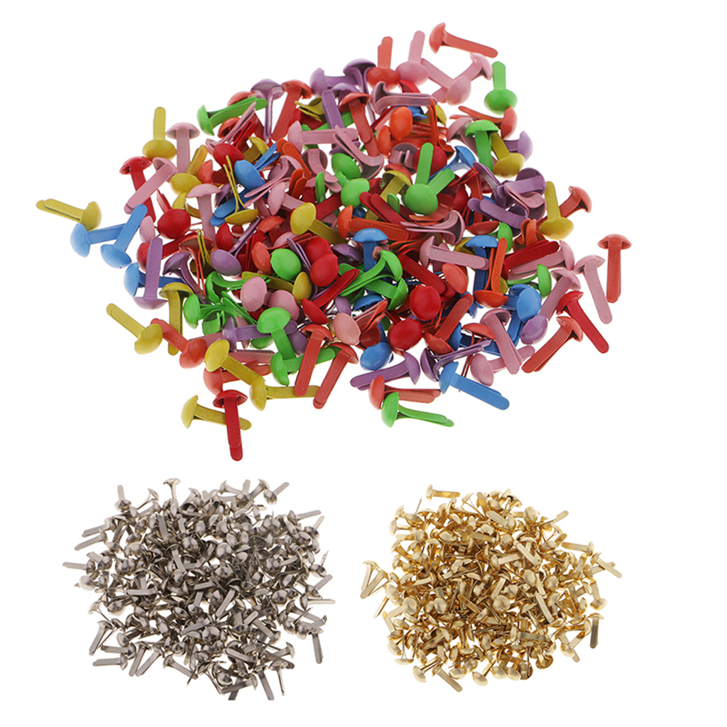 100Pieces Metal Round Head Split Pin Brads Paper Fastener Embellishment For Crafts Scrapbooking Arts Crafts Project DIY Decor