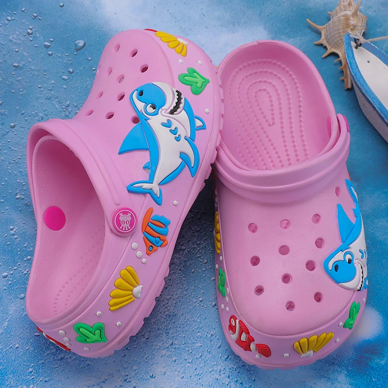 Children Summer Cartoon Sandals Quick-Dry Beach Kids Clogs Slippers Light-weight Wear-resistant Boy Girl Slip-on Shoes girl princess shoes