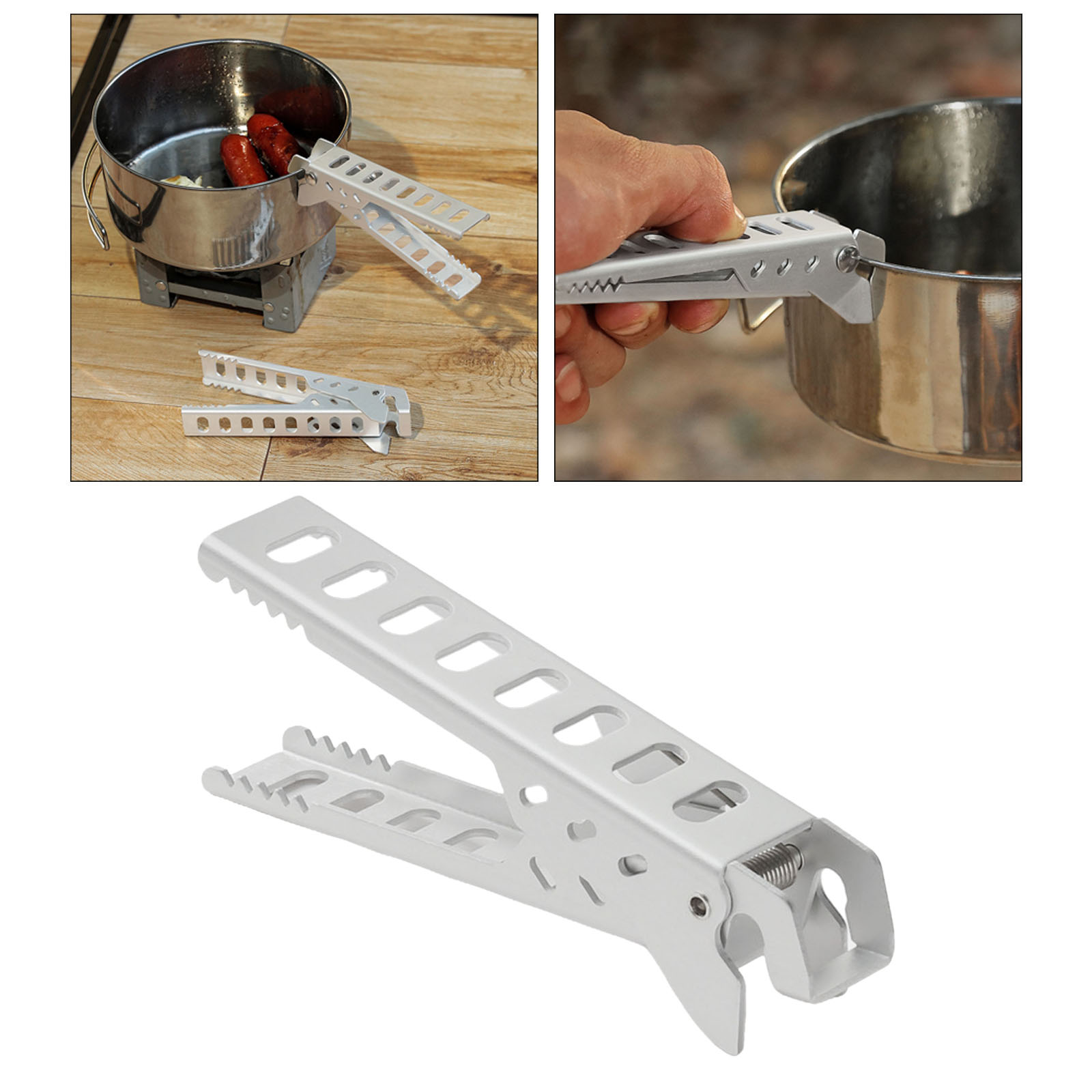 Kitchen Aluminum Alloy Bowls Pan Gripper Clip Microwave Oven Hot Trays Plates Lifter Holder for Outdoor Camping