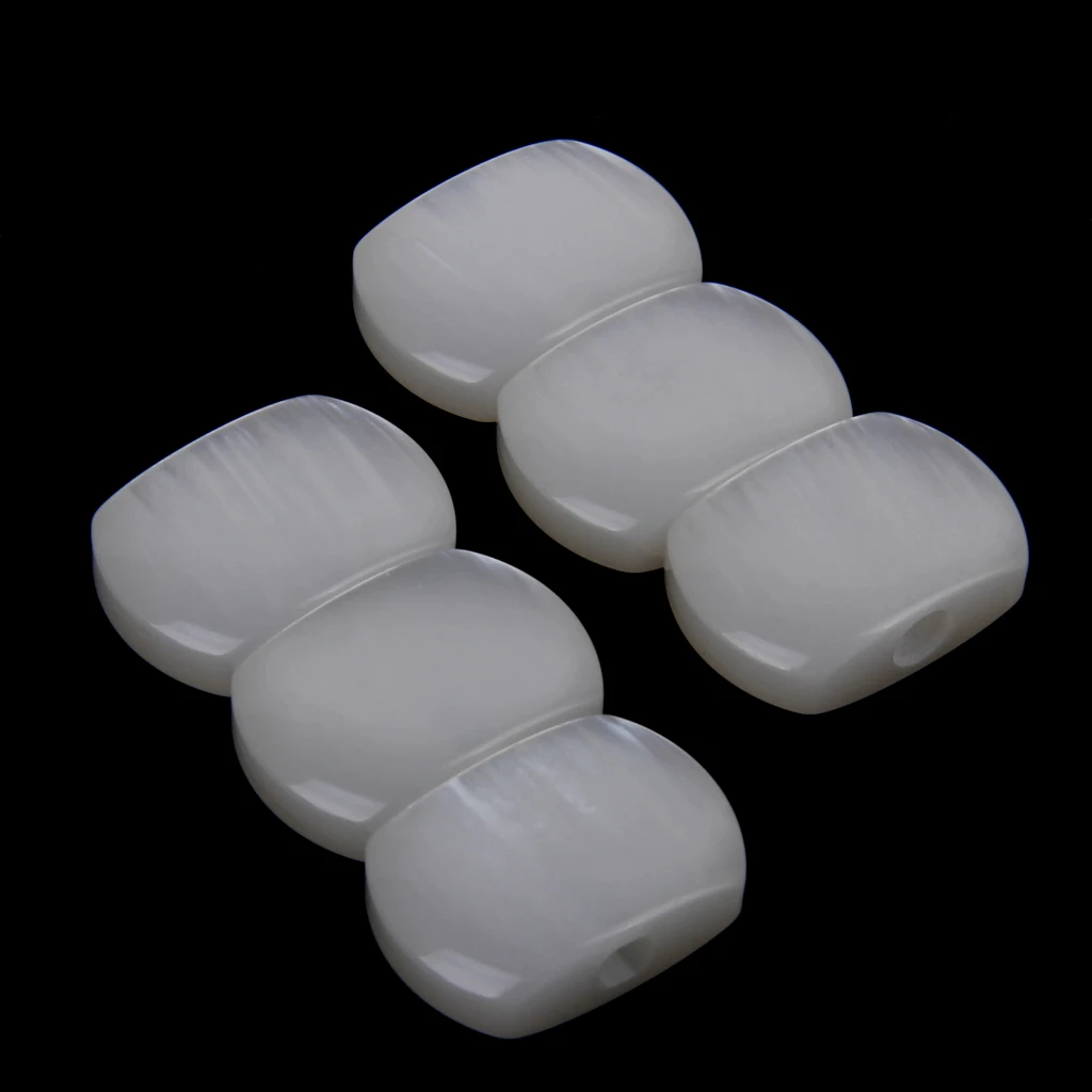 6 White Pearloid Acrylic Buttons For Guitar Tuner Machine Heads Tuning Keys