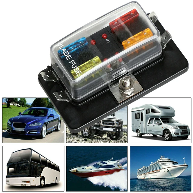 Porte-boîte à fusibles à lame à 10 voies, indicateur LED rouge, bornes pour  voiture, caravane Marine, camion, 12V 24V - AliExpress