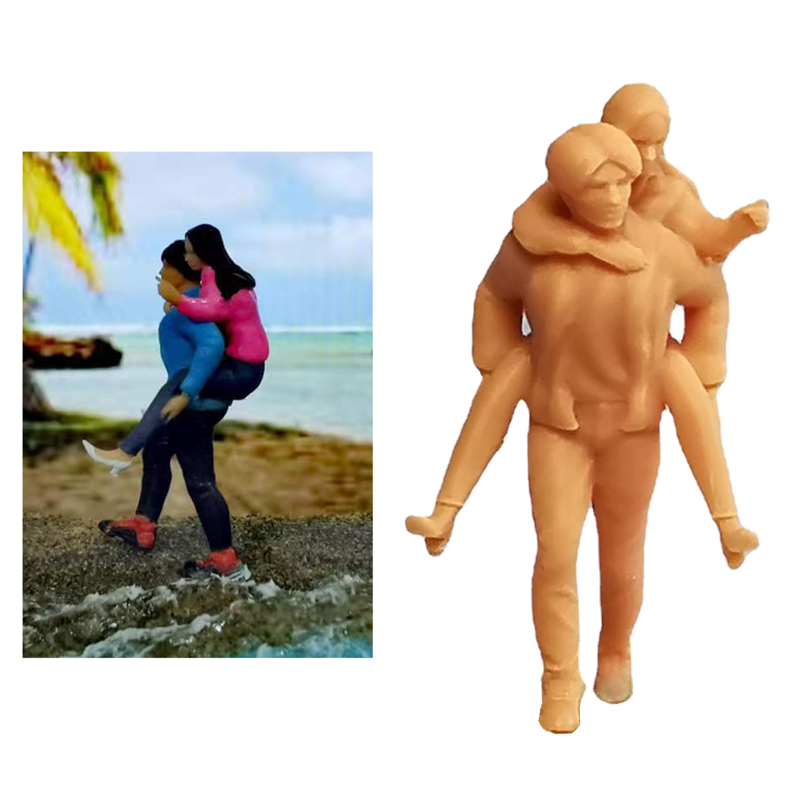 1:64 Unpainted Couple Doll Model Figure Young Lovers Couple Toy Decor Accs
