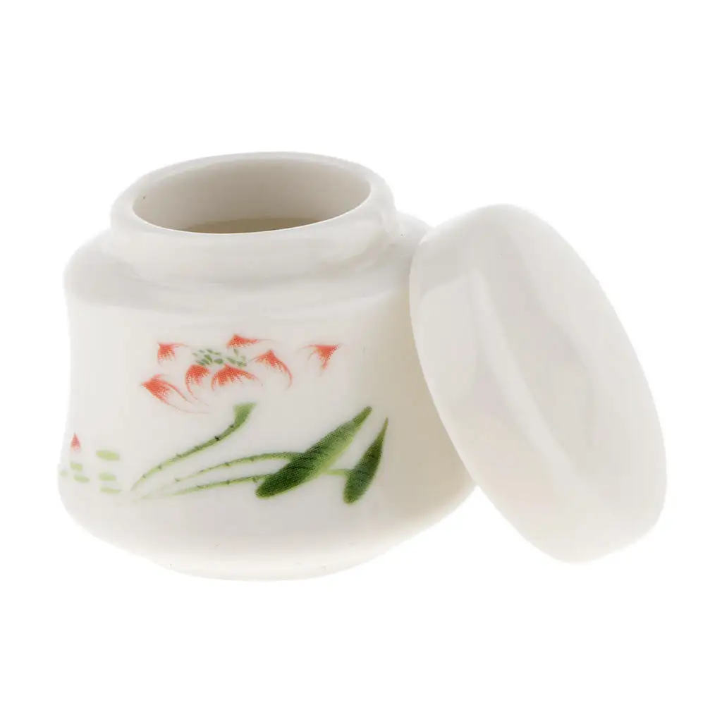 Retro Floral Ceramic Storage Jars Pots Container for Makeup Face Powder, Tea, Sugar, Favors ,Herbs, Spices 25ML