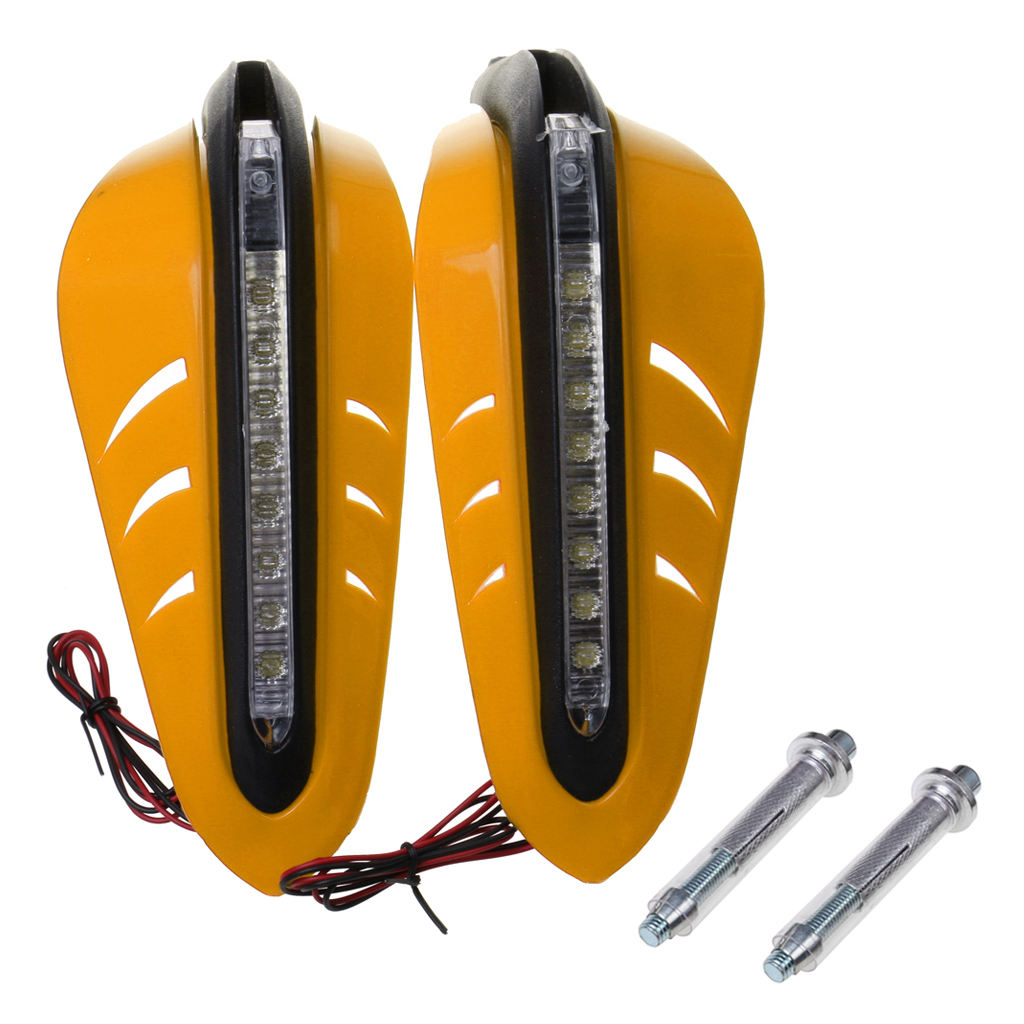 A Pair Universal Motorcycle Handle Brush Bar Hand Guard Protector Cover with Led Light For 7/8