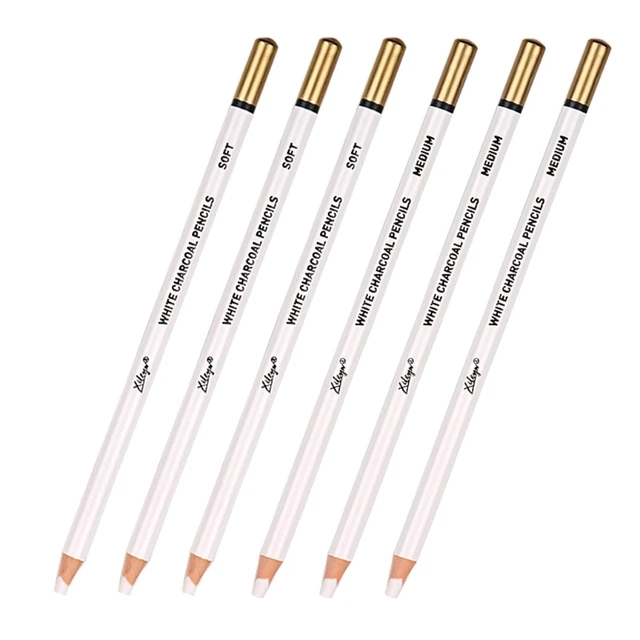 Seamiart 3pcs White Soft/medium/hard Charcoal Pencil for Sketch Carbon Pen  Sketch Art Tools Office School Supplies Pencils 