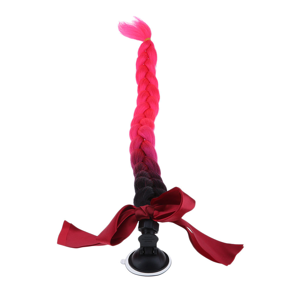 1pc 60cm/23.6'' Helmet Hair Braids Bike Helmet Pigtails Ponytail for Motorcycle