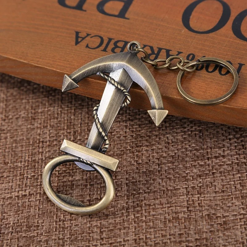 Anchor Shape Beer Bottle Opener Keychain Retro Samll Wedding Favors for Guests Openers Gadgets Key Ring Beer Opener Keychain