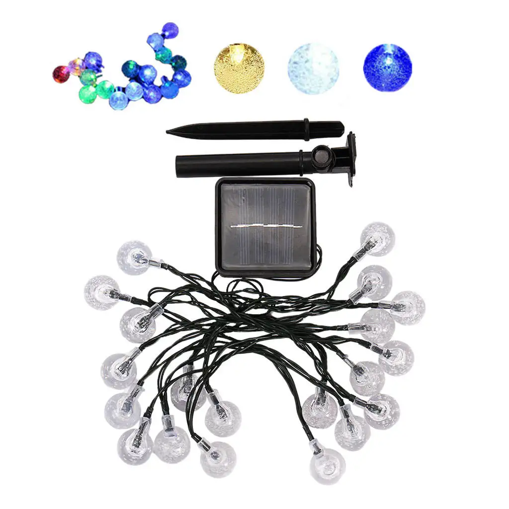 LED Outdoor Lamp Power Strip Crystal ball 4.5m LED String Fairy Light Solar Garlands Garden Christmas Decor