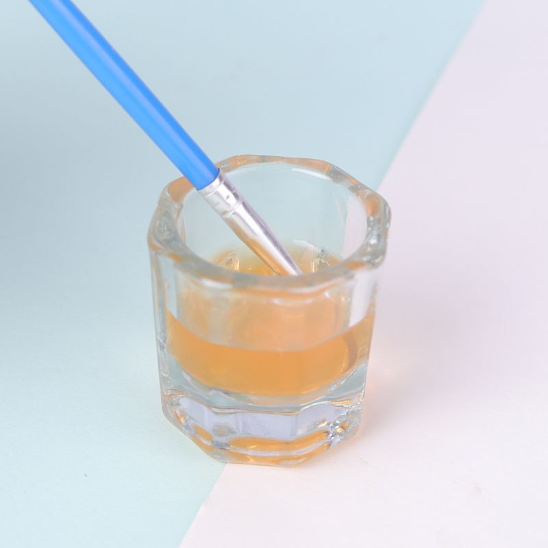 Crystal Glass Powder Liquid Nail Cup Dappen Dish Lid Bowl Cup Holder Equipment Nail Tools Nail Polish Small Capacity Glass Cup