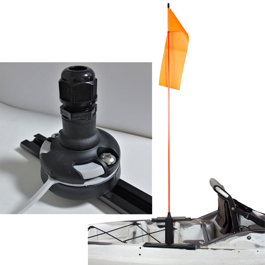 Prettyia Nylon Kayak Safety Flag Base Mount Holder for Boat Canoe Yacht