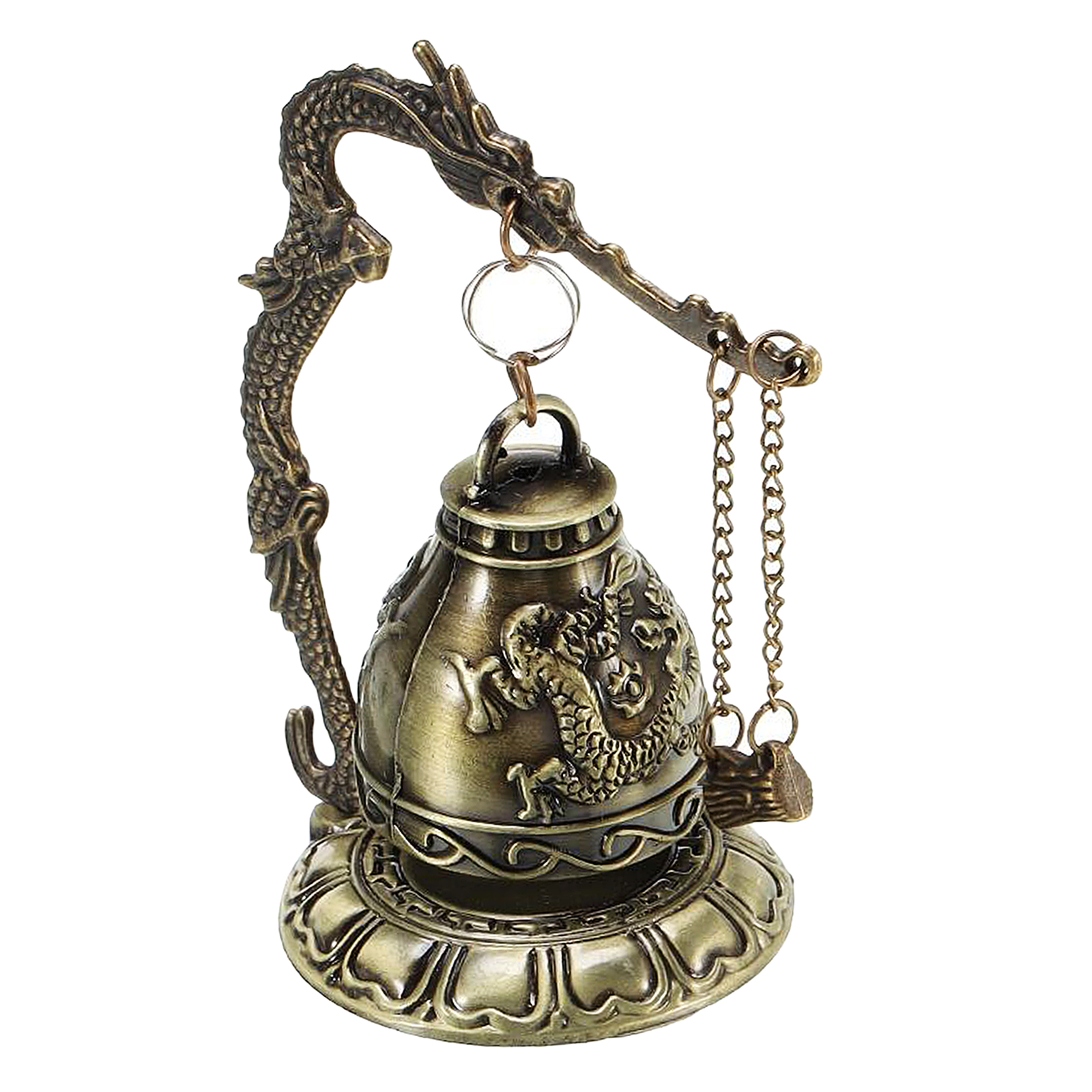 Desktop Chinese Buddhist Vintage Dragon Fengshui Bell Toy Tibetan for Ornaments Desk Decor Blessing Decoration Gift
