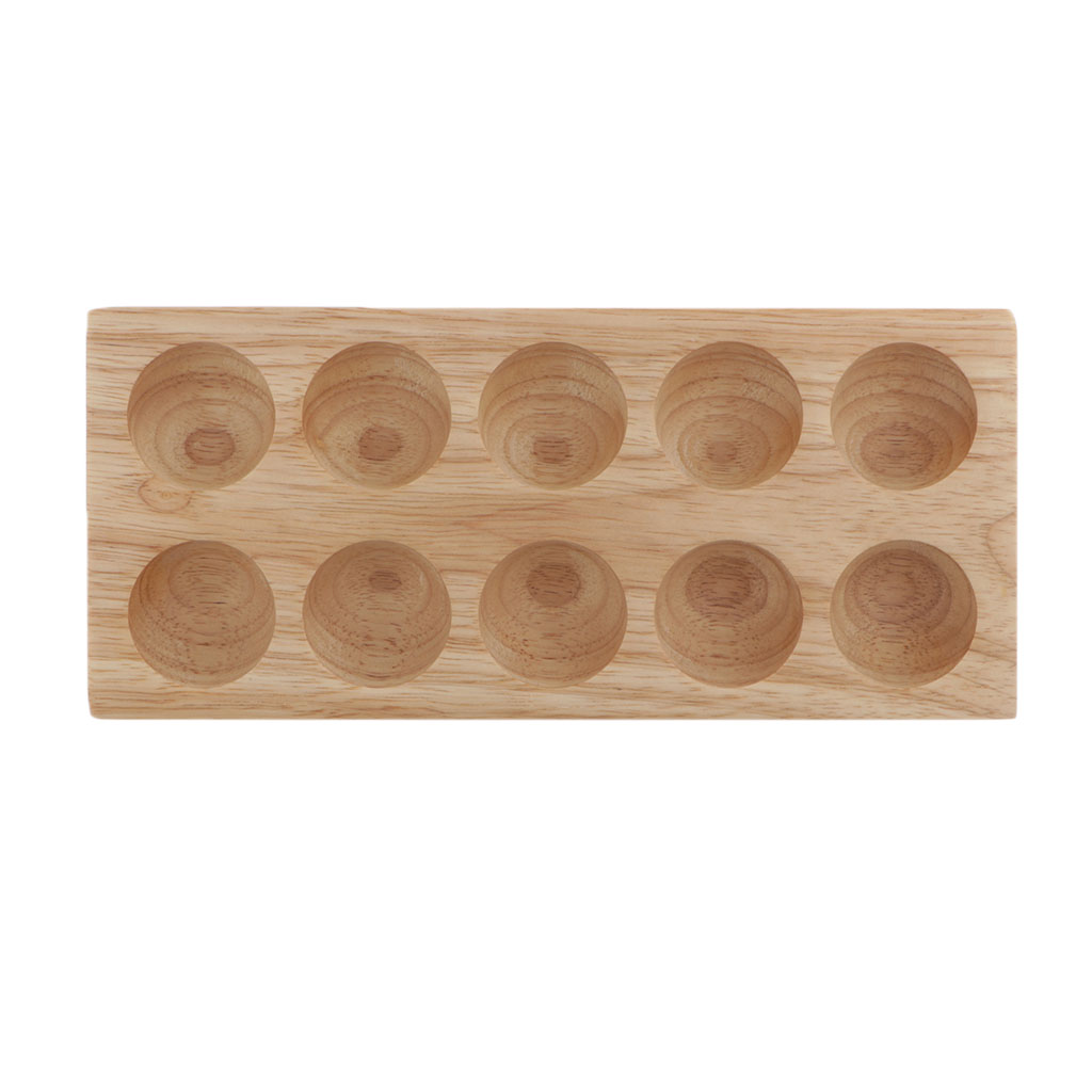 10Slot Essential Oil Organizer Rack Wooden Storage Case Display Stand Holder 4cm