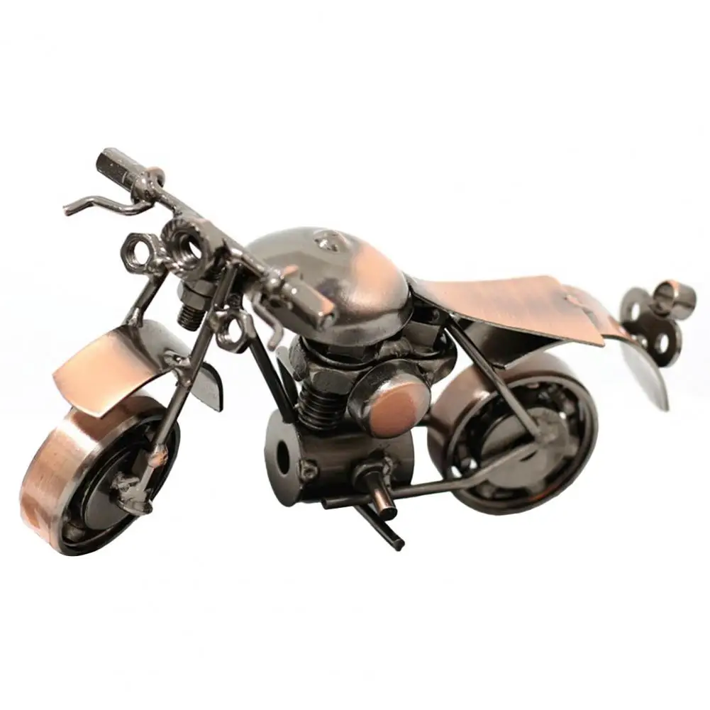 Xuyaowzr Regali creativi in ​​Ferro battuto Artigianato Retro Ornamenti Pedale Mini Modello di Moto,Yellow 