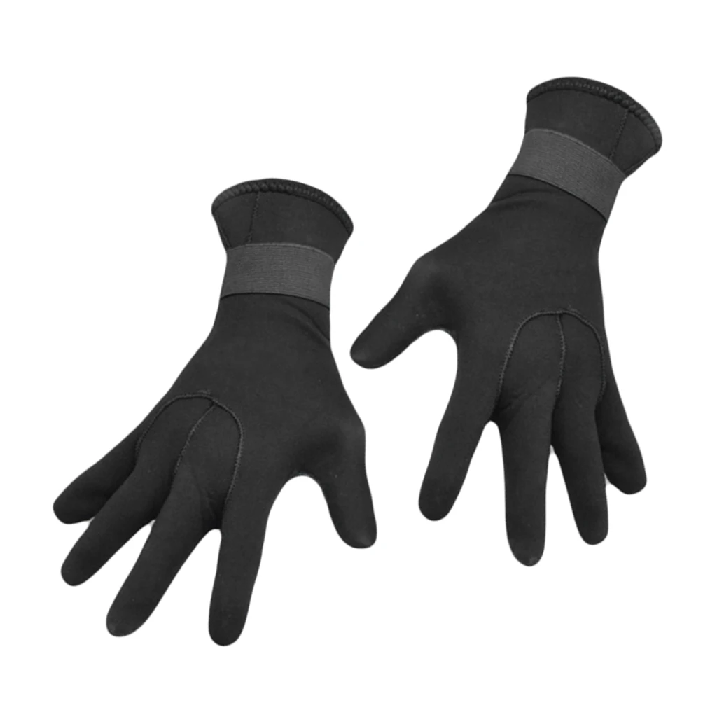 3mm Neoprene Diving Gloves Five Finger Thermal Snorkeling Wetsuit Glove Mitt Adjustable Boating Gloves for Unisex Adult Kids