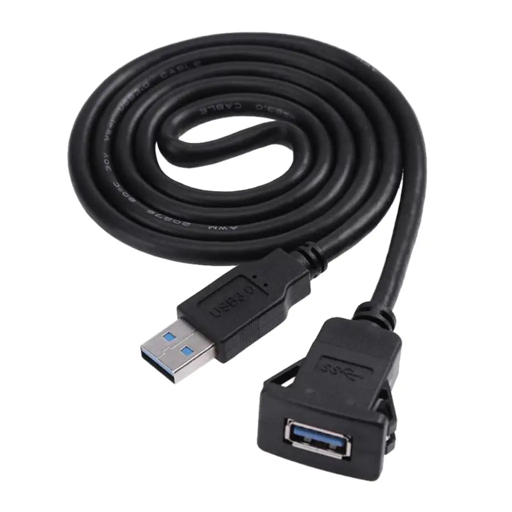 USB 3.0 Mount Cable USB Extension Flush, , Panel Mount Cable, for Car, Boat, Motorcycle and More (3.3ft/1m)