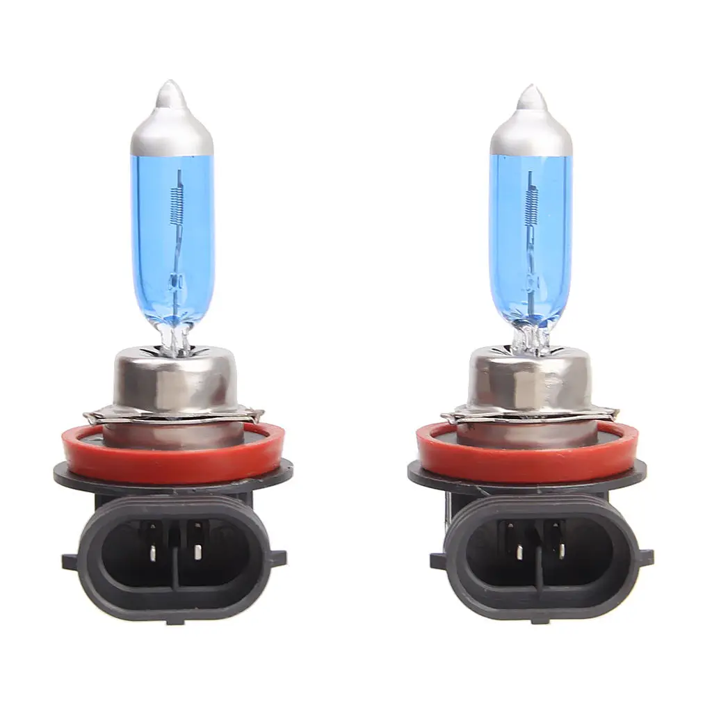 2 H11 Halogen 100W 12V Low-Beam Headlight Bulbs Bright White Xenon Lights