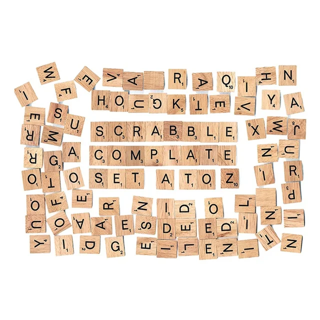 100 PCS Wooden Letter Tiles Scrabble Tiles Blocks for Pieces Replacements  DIY Crafts Jewelry Making Scrapbooking