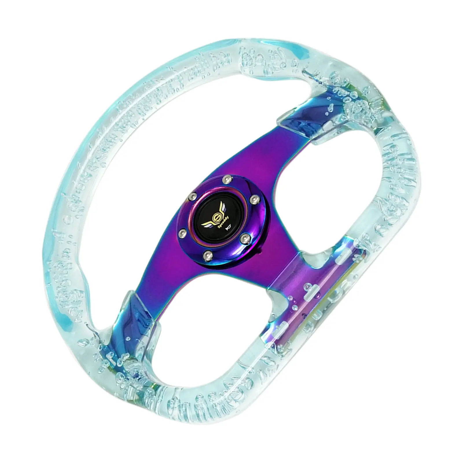 Universal D Shaped 13`` 330mm Acrylic Racing Steering Wheel Car Interior Trim Drifting Steering Wheel Accessories