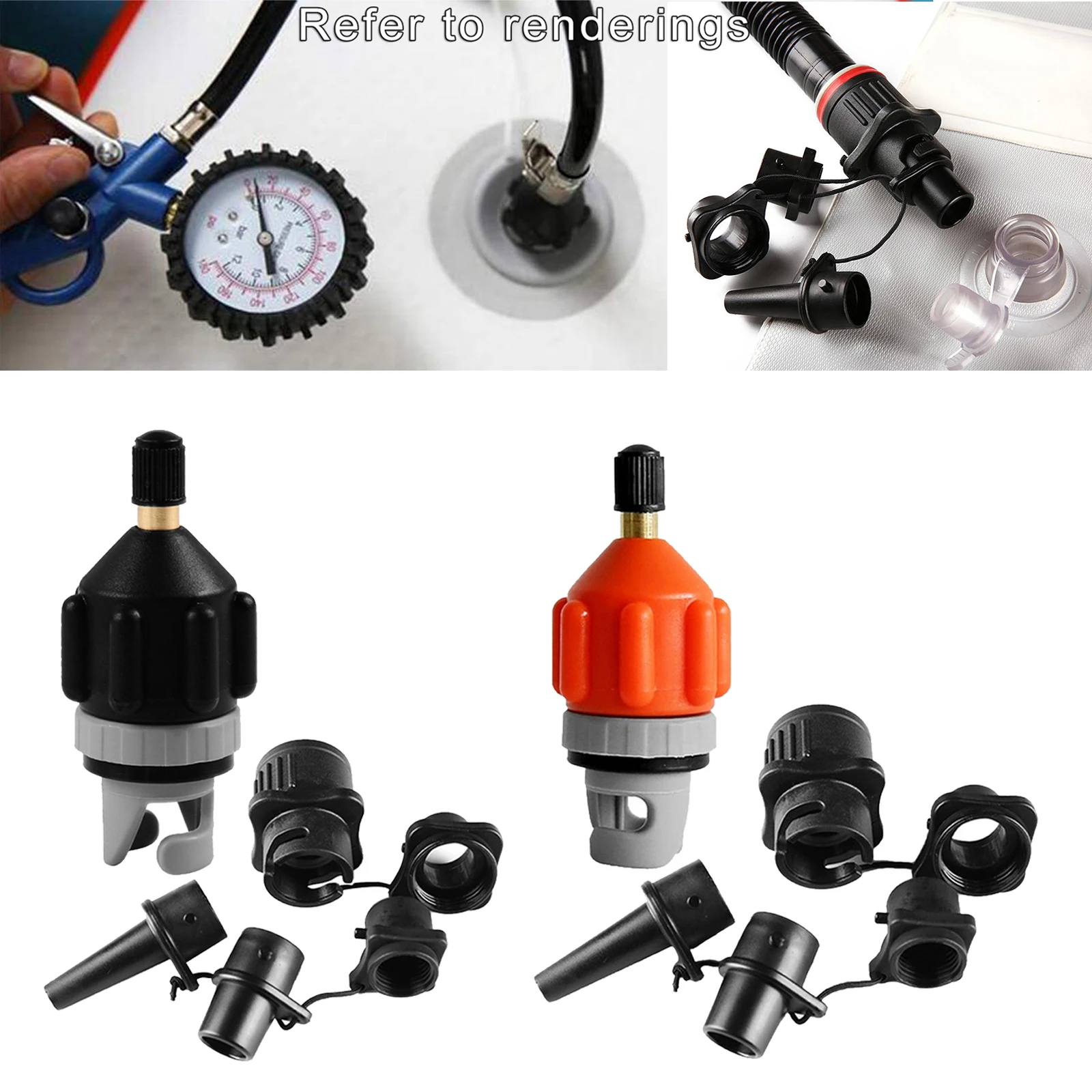 Inflatable Boat SUPs Pump Adaptor Kayak Canoe Swimming Rings Air Valve Adapter Nozzles Attachment for Inflatable Bed