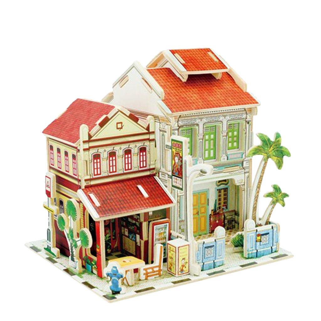 1:24 DIY Handicraft Miniature Project 3D Wooden Dolls House - Singapore Historic Shop