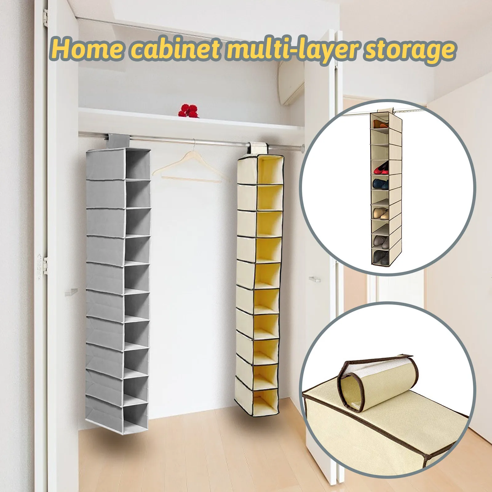 Home interior multifunctional storage box environmental protection storage bag foldable multi compartment home decoration sundry Manager