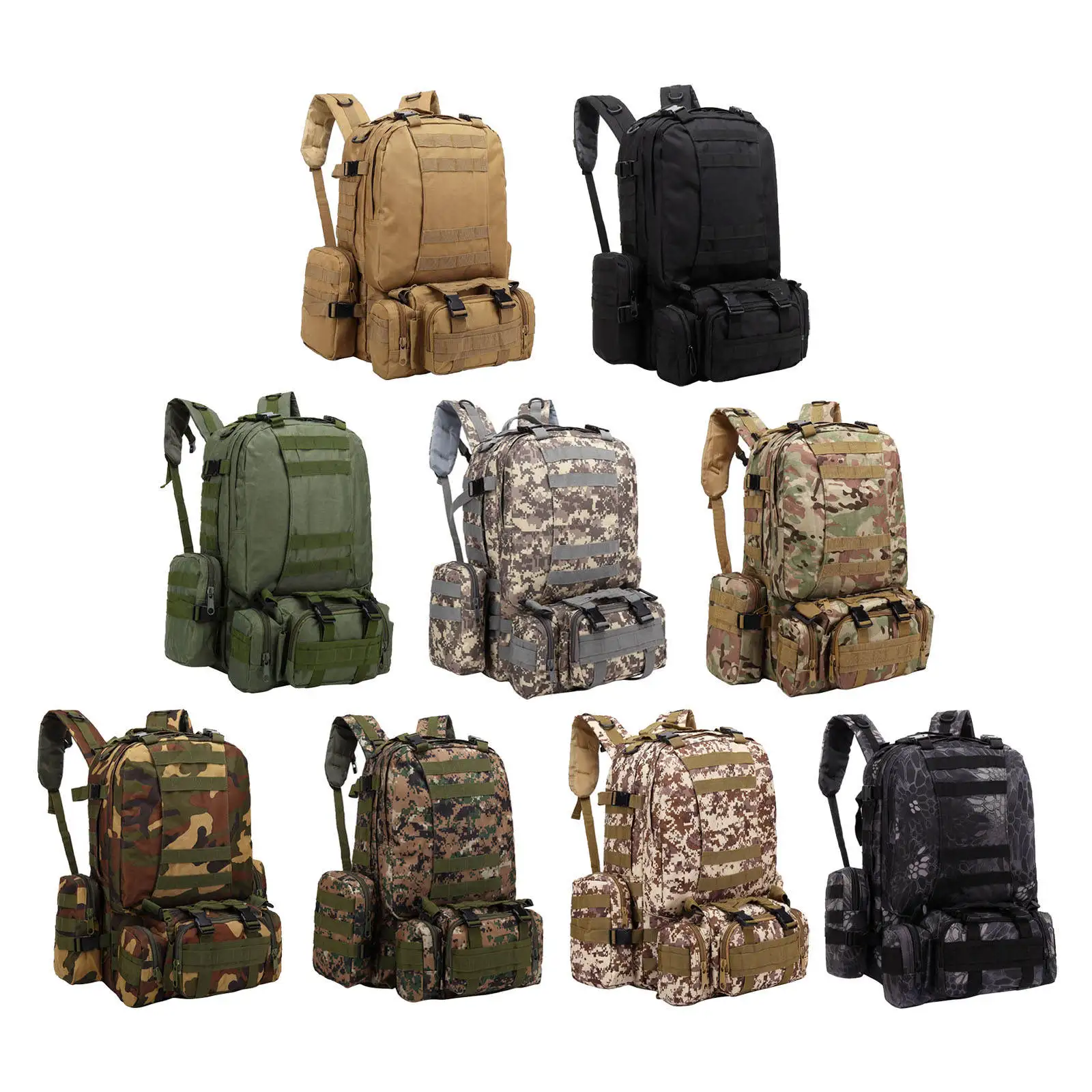 Men Tactical Backpack 55L Camouflage Outdoor Sport Hiking Camping Hunting Bags Women Travel Bag