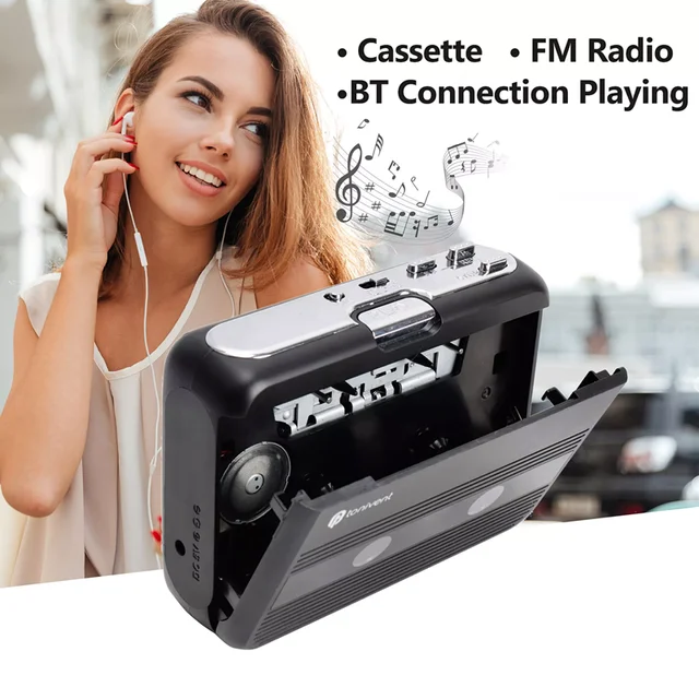 2023 New Black Retro Stereo Cassette Player Walkman Cassette Tape Music  Audio Auto Rewind Bluetooth - AliExpress